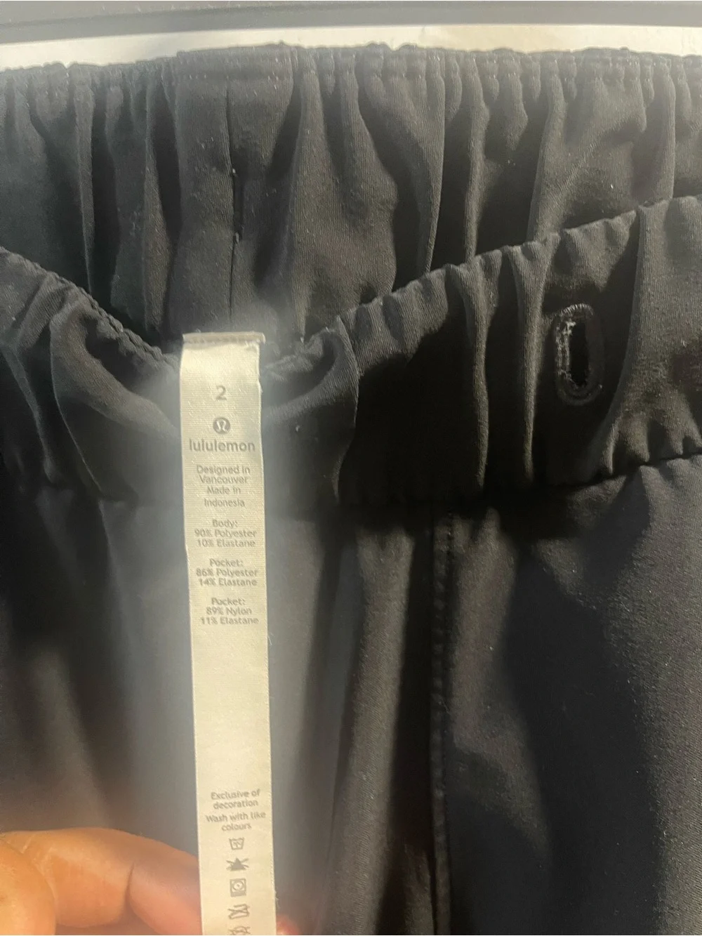 lululemon Drawstring Missing athletica Black Elastic Waist Performance Pants